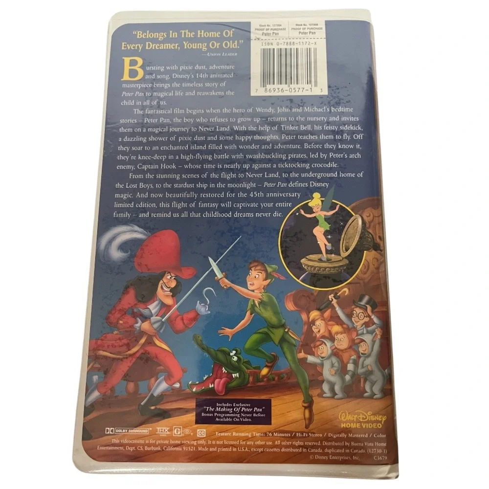 Disney Peter Pan Masterpiece VHS. Pre owned